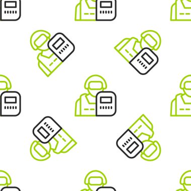 Hat polisi ikonu beyaz arka planda kusursuz desen tespit etti. Vektör