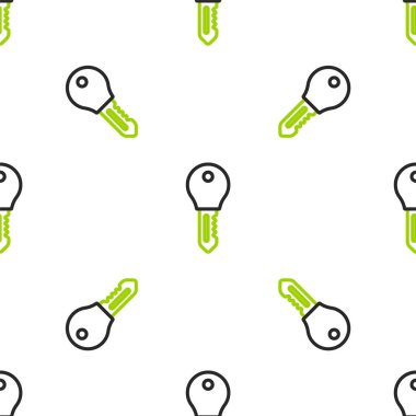 Line Hotel kapı kilidi simgesi beyaz arkaplanda izole edilmiş kusursuz desen. Vektör