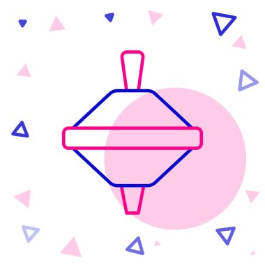 Line Whirligig oyuncak simgesi beyaz arkaplanda izole edildi. Renkli taslak konsepti. Vektör