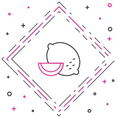 Lemon çizgi simgesi beyaz arkaplanda izole edildi. Renkli taslak konsepti. Vektör