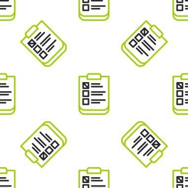 Çizgi Psikolojik test ikonu beyaz arka planda kusursuz desen izole etti. Vektör