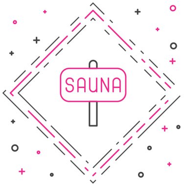 Hat Sauna simgesi beyaz arkaplanda izole edildi. Renkli taslak konsepti. Vektör