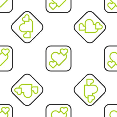 Line Heart icon isolated seamless pattern on white background. Romantic symbol linked, join, passion and wedding. Happy Valentines day.  Vector