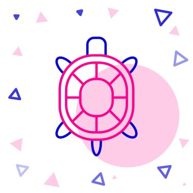 Kaplumbağa çizgi simgesi beyaz arkaplanda izole edildi. Renkli taslak konsepti. Vektör