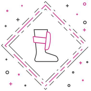 Line Sport boks ayakkabısı simgesi beyaz arkaplanda izole edildi. Güreş ayakkabıları. Renkli taslak konsepti. Vektör