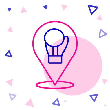 Beyaz arkaplanda çizgi boks eldiveni simgesi izole edildi. Renkli taslak konsepti. Vektör