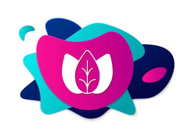 Renkli Yaprak simgesi izole edilmiş renk arkaplanı. İşaret bırakıyor. Taze doğal ürün sembolü. Sıvı şekilli soyut pankart. Vektör.