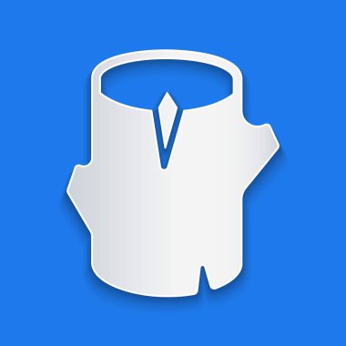 Kağıt kesiği ahşap günlük simgesi mavi arkaplanda izole edildi. Yakacak odun yığını. Kağıt sanatı tarzı. Vektör