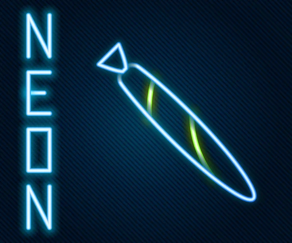 Glowing Neon Line Marijuana Joint Spliff Icon Isolated Black Background — Stock Vector