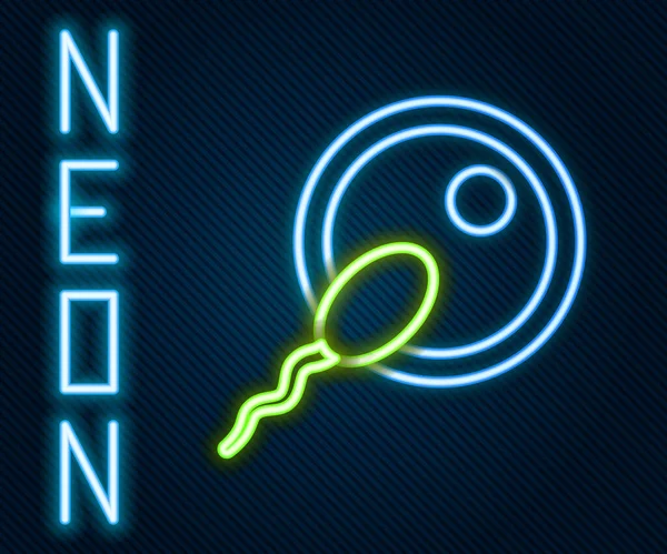Светящийся Неоновая Линия Спермы Значок Изолирован Черном Фоне Красочная Концепция — стоковый вектор