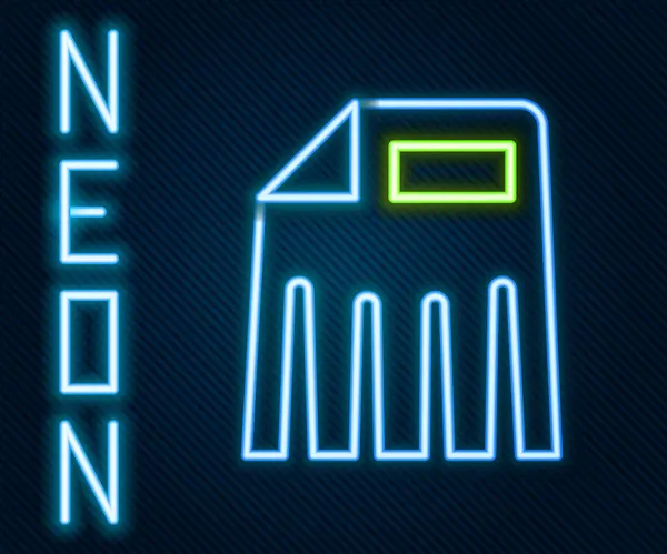 Világító Neon Vonal Papír Iratmegsemmisítő Bizalmas Privát Dokumentum Iroda Információvédelem — Stock Vector