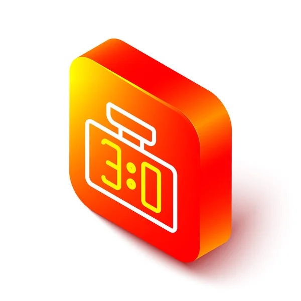 Isometric Line Sport Mechanical Scoreboard Result Display Icon Isolated White — Stock Vector