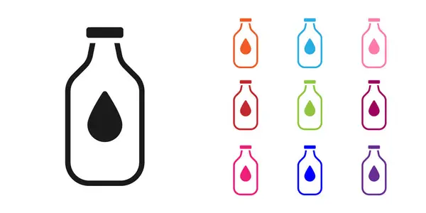 Black Bottle Water Icon Isolated White Background Soda Aqua Drink — Stock Vector