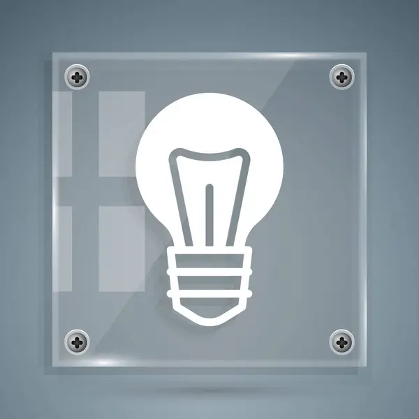 Ampoule Blanche Avec Icône Concept Idée Isolée Sur Fond Gris — Image vectorielle