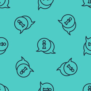 Yeşil arkaplanda siyah çizgi bilgi simgesi izole edildi. Vektör.