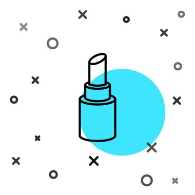 Siyah çizgi ruj simgesi beyaz arkaplanda izole edildi. Rastgele dinamik şekiller. Vektör