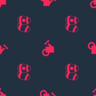 Paskalya yumurtası ve sulama tenekesini pürüzsüz bir kalıba sokun. Vektör