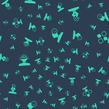 Üzgün ve depresif bir adam, kötü bir ruh hali, soru işareti olan bir insan, beyin sarsıntısı, baş ağrısı ve şizofreni. Vektör