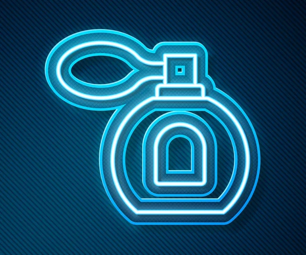 Glowing Neon Line Perfume Icon Isolated Blue Background Vector — Stock Vector
