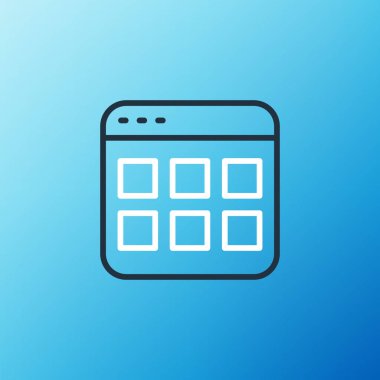 Satır Tarayıcı dosya simgesi mavi arkaplanda izole edildi. Renkli taslak konsepti. Vektör