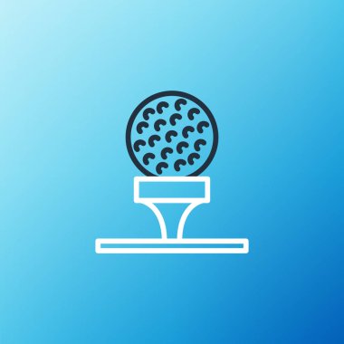 Golf topu mavi arka planda izole edilmiş. Renkli taslak konsepti. Vektör