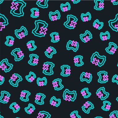 Çizgi yok. Deri simgesi yok. Siyah arkaplanda kusursuz desen var. Vektör