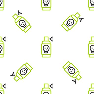 Böcek ikonuna karşı çizgi spreyi beyaz arka planda izole edilmiş pürüzsüz desen. Vektör