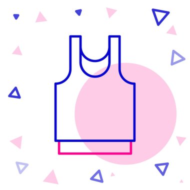 Line Undershirt simgesi beyaz arkaplanda izole edildi. Renkli taslak konsepti. Vektör