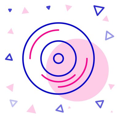 Çizgi Vinil disk simgesi beyaz arkaplanda izole edildi. Renkli taslak konsepti. Vektör