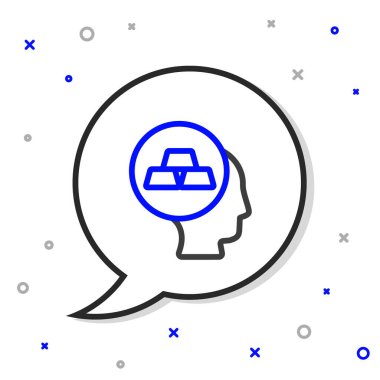 Satır Altın çubukları simgesi beyaz arkaplanda izole edildi. Bankacılık işi konsepti. Renkli taslak konsepti. Vektör