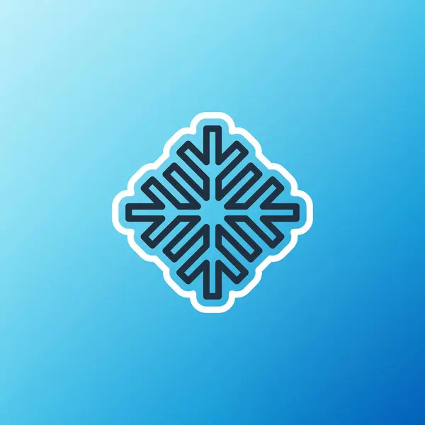 Γραμμή Εικονίδιο Νιφάδα Χιονιού Απομονώνονται Μπλε Φόντο Πολύχρωμο Περίγραμμα Έννοια — Διανυσματικό Αρχείο