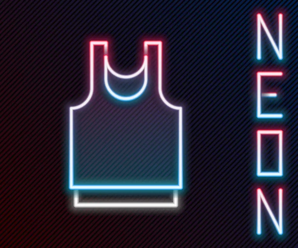 Glödande Neon Line Undershirt Ikon Isolerad Svart Bakgrund Färgstarkt Skisskoncept — Stock vektor
