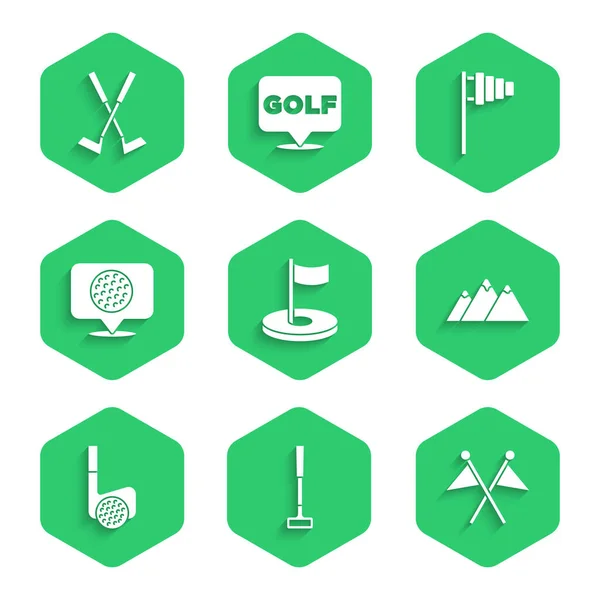 Golf Ball Crossed Clubs Banner  Great PowerPoint ClipArt for Presentations  