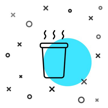 Beyaz arka planda izole edilmiş siyah çay ikonu. Rastgele dinamik şekiller. Vektör