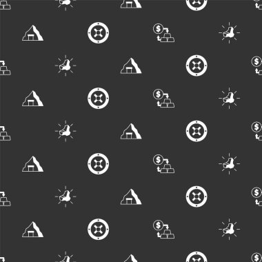 Altın bozdurma parası, külçe, maden ve kasa ayarlayın. Vektör