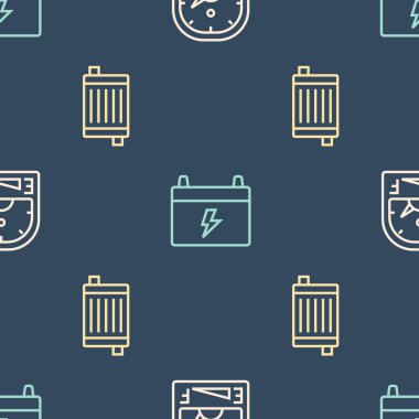 Hat motor benzin göstergesini, araba radyatör soğutma sistemini ve bataryayı sorunsuz bir şekilde ayarlayın. Vektör