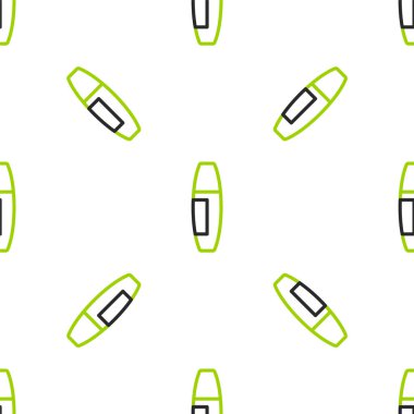 Çizgi Mascara fırça simgesi beyaz arkaplanda izole edilmiş pürüzsüz desen. Vektör.