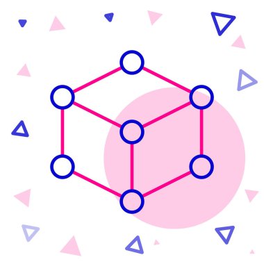 Beyaz arkaplanda Isometric küp simgesi izole edildi. Geometrik küp katı simge. 3 boyutlu kare işareti. Kutu sembolü. Renkli taslak konsepti. Vektör