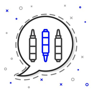 Satır İşaretleyici kalem simgesi beyaz arkaplanda izole edildi. Keçeli kalem. Renkli taslak konsepti. Vektör