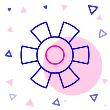 Çizgi Sun simgesi beyaz arkaplanda izole edildi. Renkli taslak konsepti. Vektör