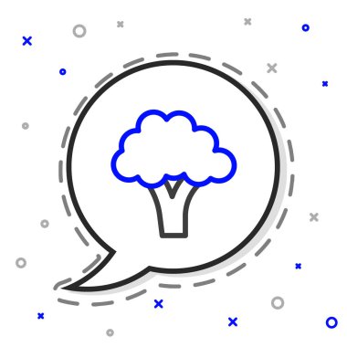 Brokoli çizgisi simgesi beyaz arkaplanda izole edildi. Renkli taslak konsepti. Vektör