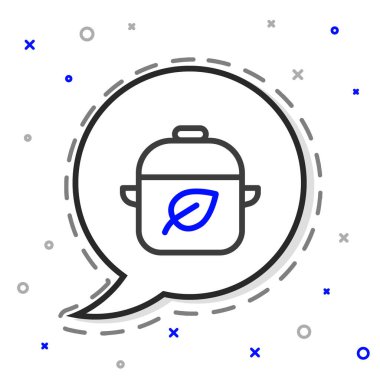 Beyaz arka planda izole edilmiş çizgi vegan beslenme ikonu. Organik, biyolojik, ekolojik sembol. Vejetaryen, et yok, laktozsuz, sağlıklı, taze ve şiddet içermeyen yiyecekler. Renkli taslak konsepti. Vektör