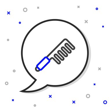 Beyaz arkaplanda çizgi saç fırçası simgesi izole edildi. Taraklı saç işareti. Berber sembolü. Renkli taslak konsepti. Vektör