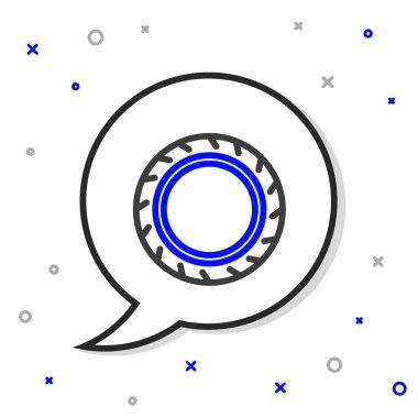 Çizgi Araba Tekerleği simgesi beyaz arkaplanda izole edildi. Renkli taslak konsepti. Vektör