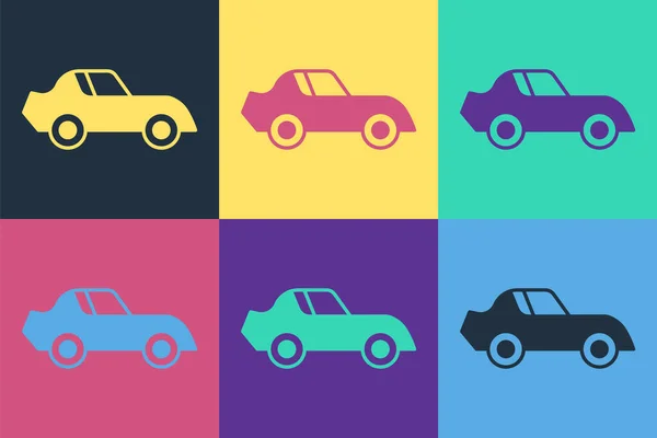 Pop Art Car Icon Isolert Farge Bakgrunn Vektor – stockvektor