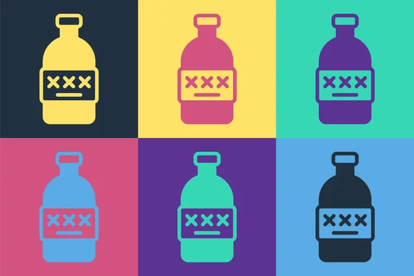 Pop Art Icône Alcool Empoisonnée Isolée Sur Fond Couleur Vecteur — Image vectorielle
