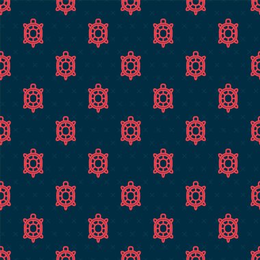 Kırmızı çizgi kaplumbağa simgesi siyah arkaplanda izole edilmiş. Vektör