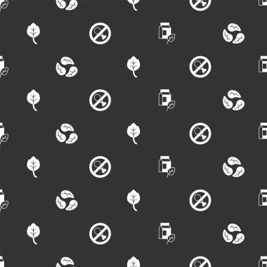 Vejetaryen sütü, yaprak ya da yaprak koy ve dikişsiz et yeme. Vektör