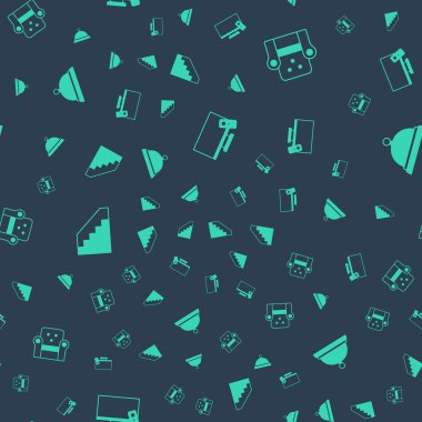 Akıllı TV 'yi, Armchair' ı, merdivenleri ayarlayın ve tepsiyle kaplayın. Vektör