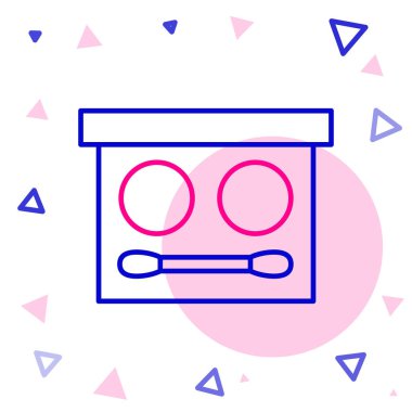 Beyaz zemin üzerinde fırça simgesi olan Çizgi Gözü Paleti. Renkli taslak konsepti. Vektör.